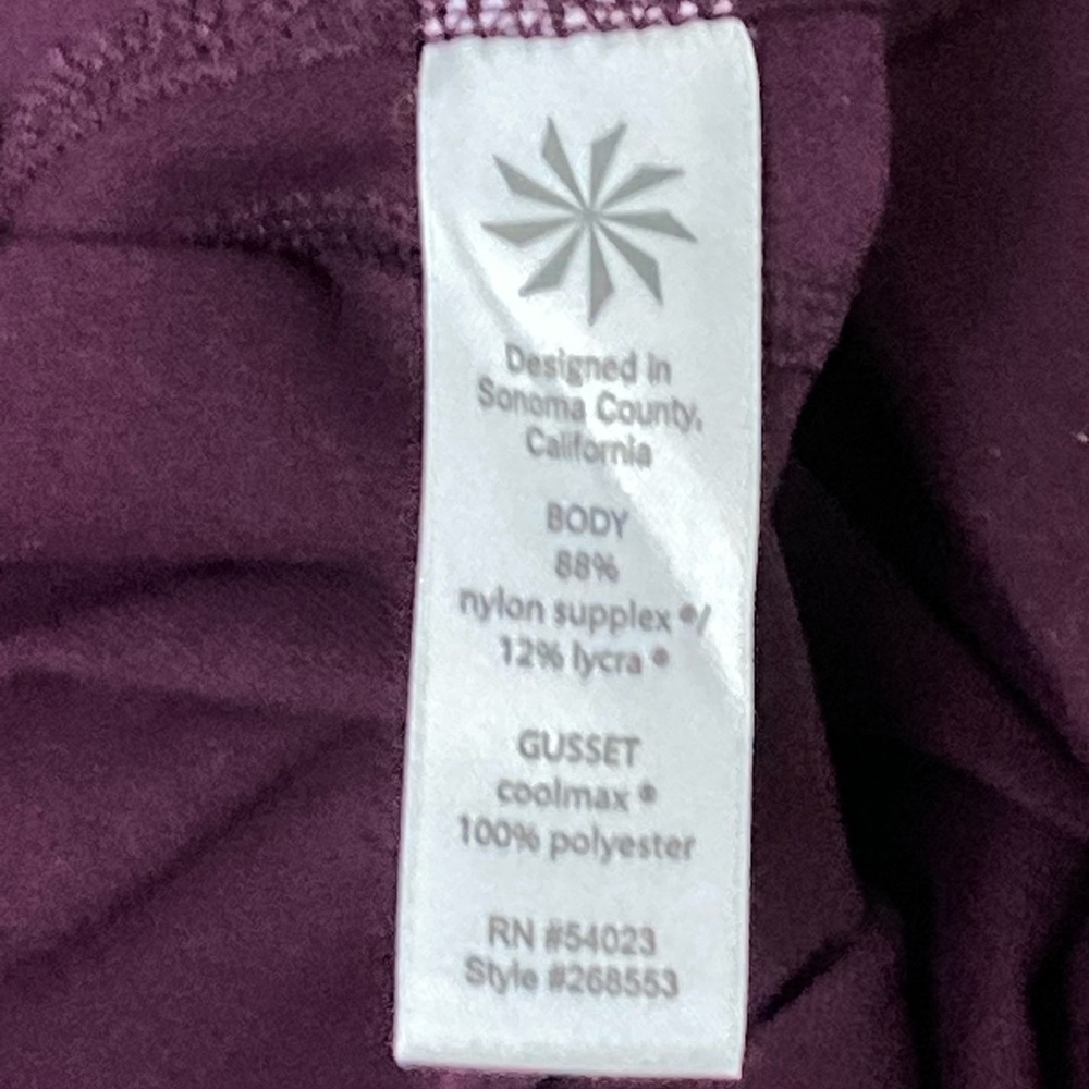 Athleta Power Ananda Split Leg Capri Stretch Legging New Sz S In Berry - Picture 5 of 10